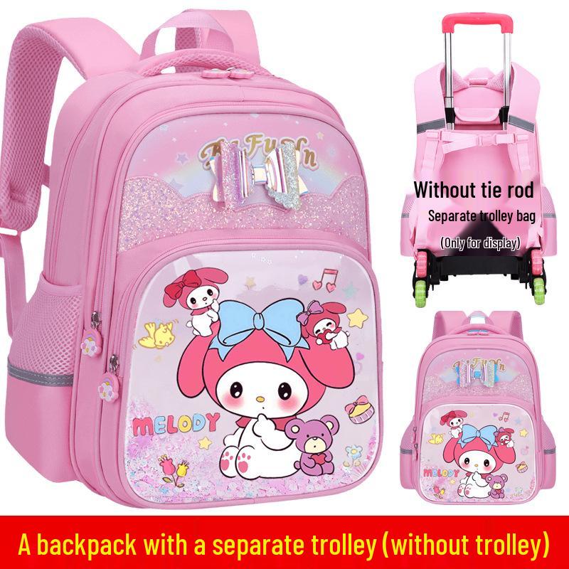 Lightweight Trolley Schoolbag for Primary School Girls - Large Capacity Backpack for Grades 1-6
