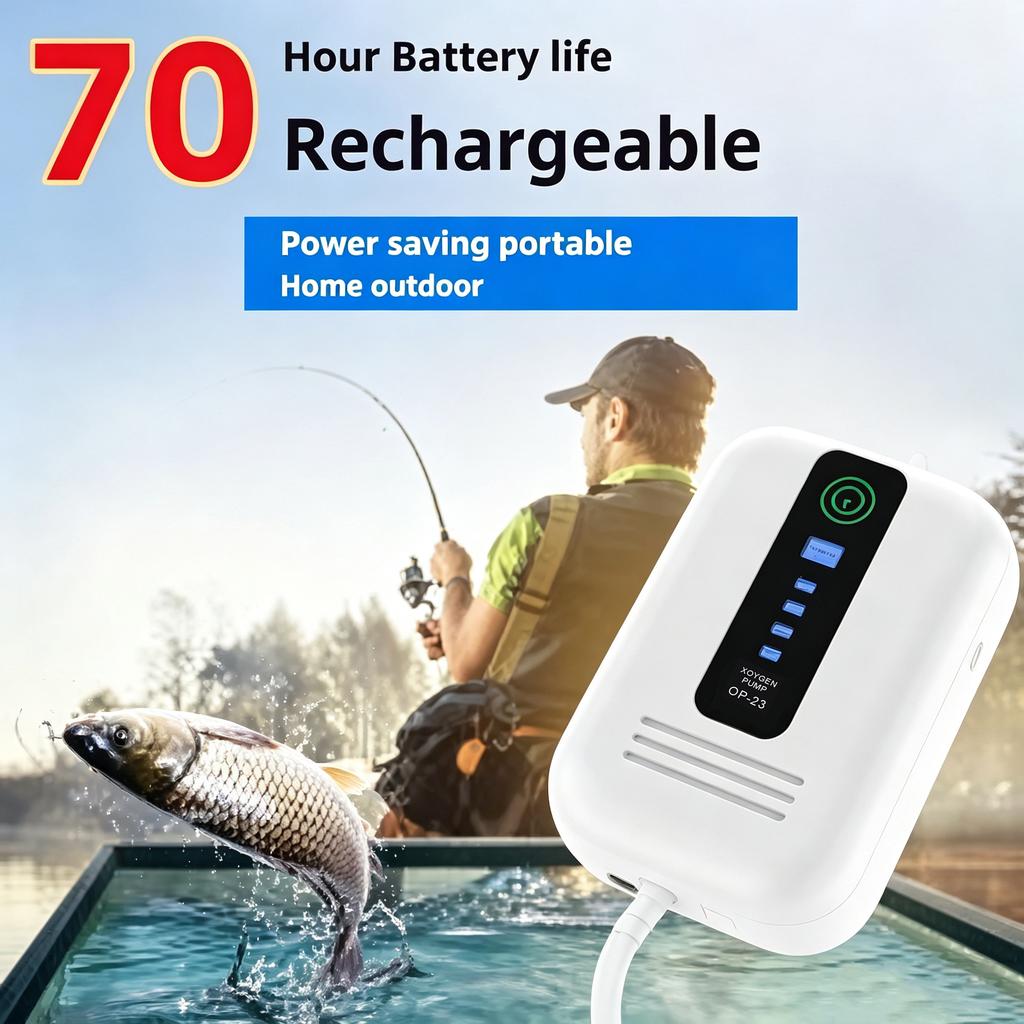 70H/40H Rechargeable Aquarium Oxygen Air Pump USB Ultra Silent Fishing Outdoor Oxygen Pump
