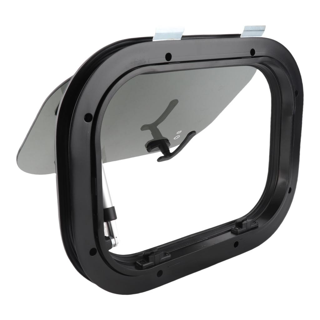 16x12inch RV Push Out Window Tempered Glass UV Protection Opening Window with Mesh Sun Curtain for Caravans Campers