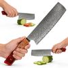 7 Inch Nakiri Knife 67-layers Damascus Steel Blade Resin & Wood Handle Chef Slicing Vegetables Cleaver Meat Kitchen Knives