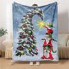 1Pc Christmas Gnome Snow Blanket Soft Throw Blanket For Home Bedroom Bed Sofa Travel Office Solid Christmas Blanket