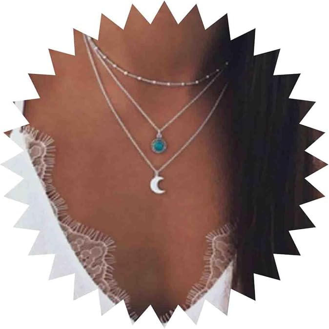 Turquoise Moon Necklace For Women Exquisite Workmanship Unique And Lovely Turquoise Necklaces Silver