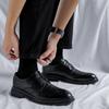 Schwarzes Businesskleid Herren Britischer Stil Schnürschuhe Vielseitig Trendige Lederschuhe Lässige Herrenschuhe 9625-R