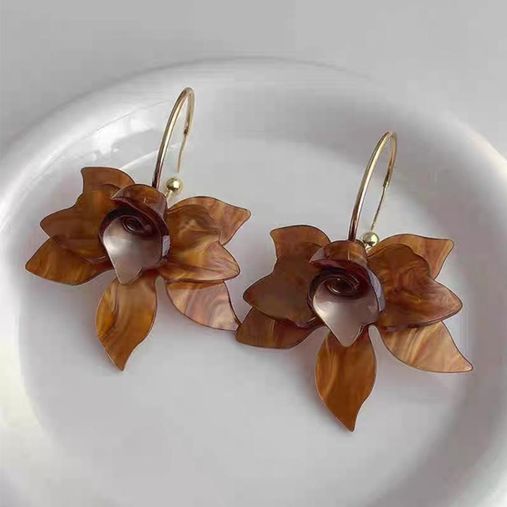 Acrylic Earrings Stud Floral Flower Drop Earring New Petal Earrings  Ladies Girls