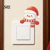 Waterproof Wall Sticker Christmas Snowman Switch Stickers, PVC Light Decals for Square Power Switches & Adhesive Plate Socket Panels, Removable