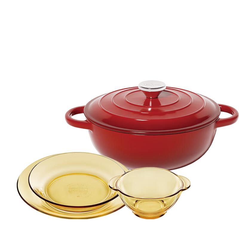 Miji Enamel Pot and Tableware Set