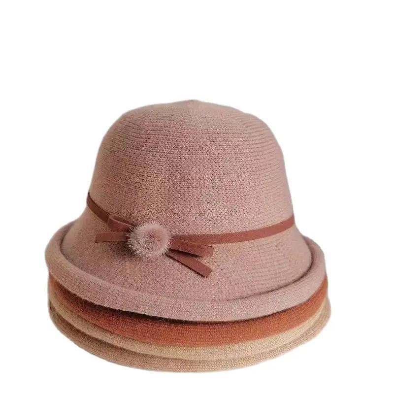 Curled Top Hat Autumn and Winter Thin Japanese Fashion Bucket Hat Sunscreen Visor Hat