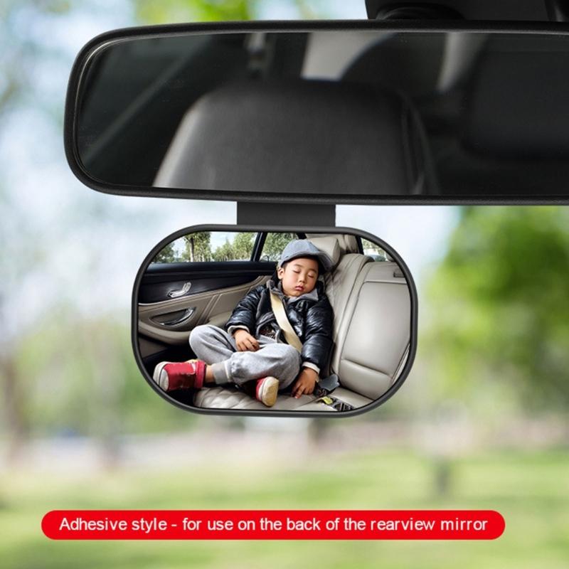 Rear-Seat Baby Monitoring Mirror with Wide View and Adjustable Head for Parents, Caregivers and Family Travel Use