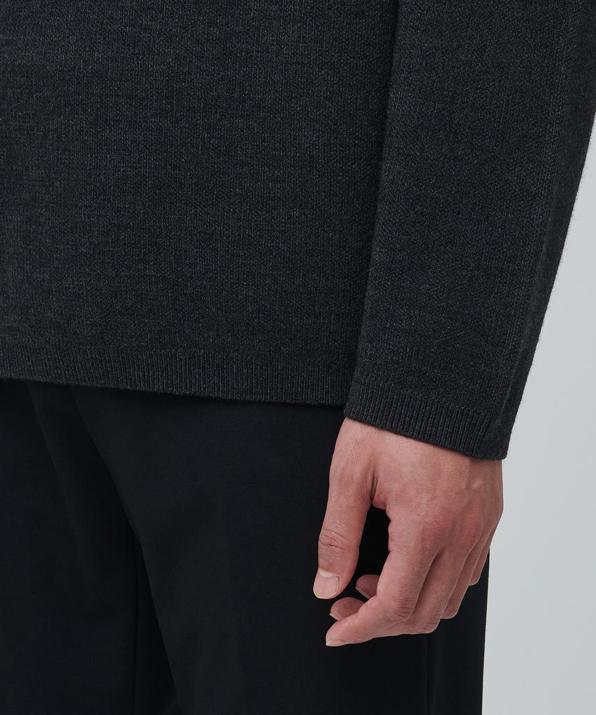 MUSINSA STANDARD Minimal Crew Neck Knit [Charcoal Gray]