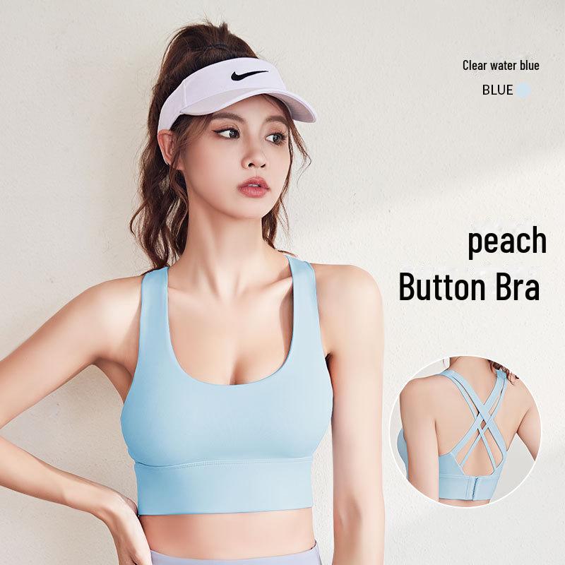 Nahtloser stoßfester Sport-BH mit hohem Aufprallschutz und schönem Rückendesign für Damen