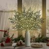 LED Christmas Pine Branches Norfolk Artificial Decor with Lights for Holiday Vase Home Xmas Tree Decorations 1/2/4pcs