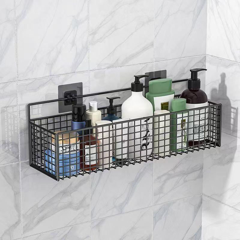 Bathroom Storage Rack No-Drill Bathroom Toilet Organizer Grid Kitchen Storage Rack Iron Hanging Basket