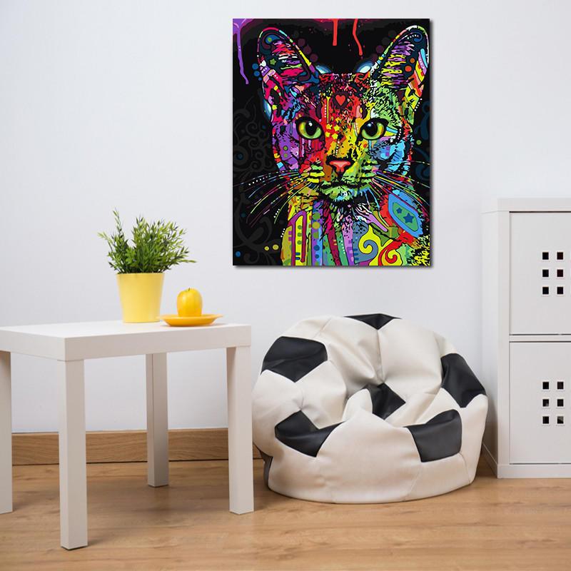 Animal Painting Canvas Wall Art With Handdrawn Design For Living Room Decor