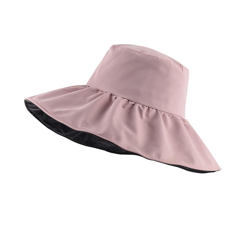 Summer Travel Sun Protection Hat Women Simple Solid Color Outdoor Casual Versatile Wide Brim Sunshade Fisherman Cap Breathable