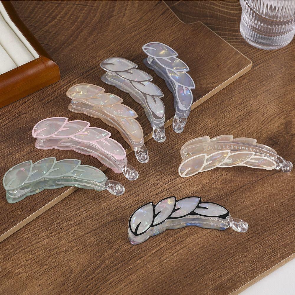 New 10cm Banana Hair Clips Acrylic Colorful Leaves Ponytail Clip Hair Accessories Grip Clips The Back of The Head Claw Clip