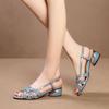 2026 Fashion Sandals Women Roman Women Sandals Real Leather Hollow Fish Mouth Mid Heel Fashion Women Opened Toe Shoes
