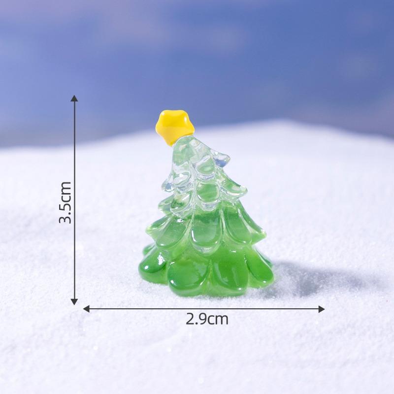 Micro Landscape Cute Christmas Tree Little Snowman Figurine Doll House Decoration Hanging Accessories Mini Trinket