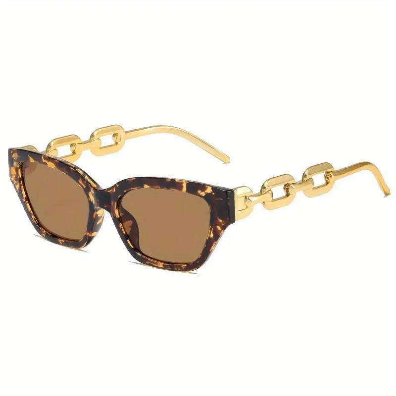 Occhiali da Sole Moda Cat Eye Per Donne Uomini Lente a Specchio Catena Ciondolo Occhiali Per Festa Estiva in Spiaggia