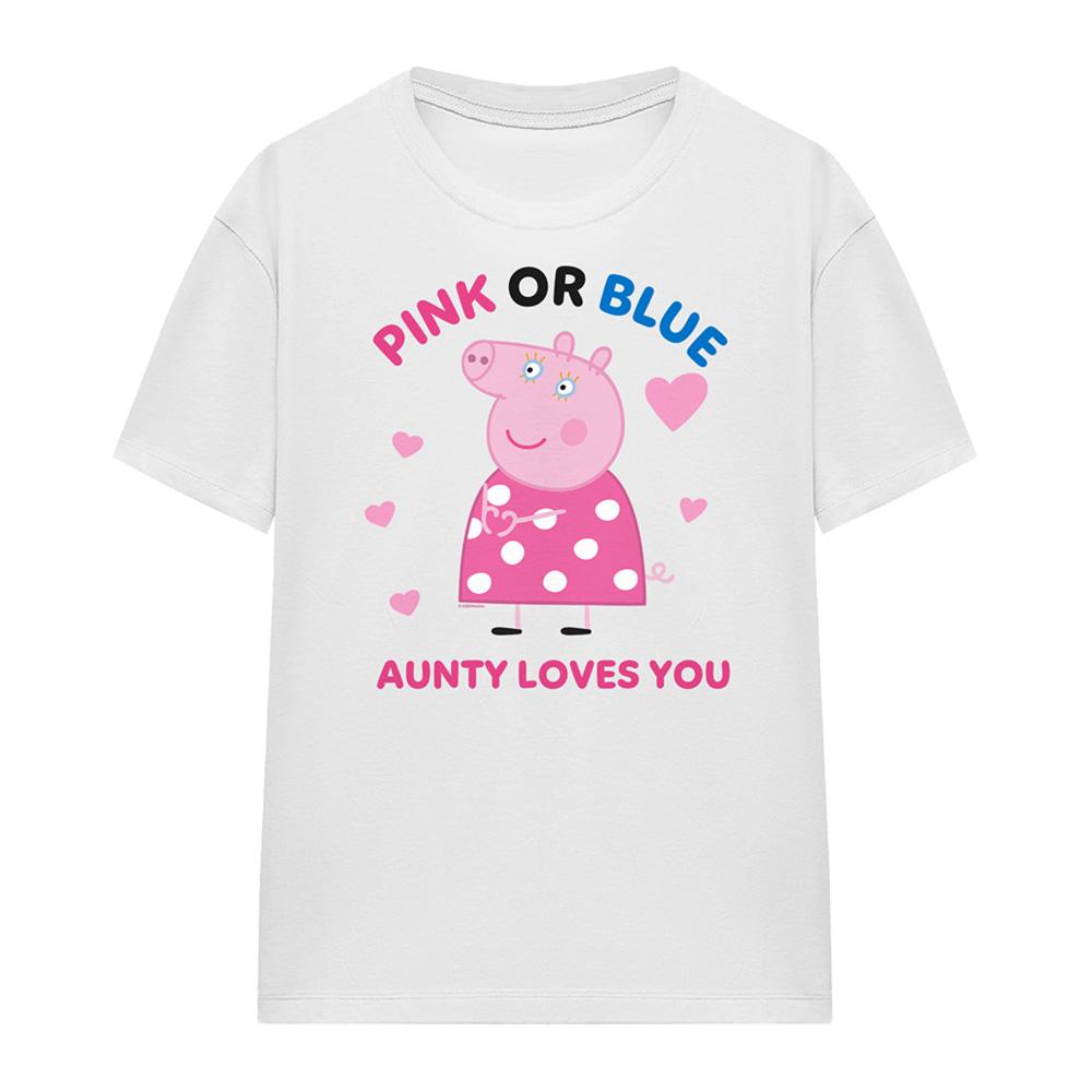 Peppa Pig Womens/Ladies Pink Or Blue Aunty Pig Loves You T-Shirt