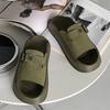 Slippers men's new outer wear casual sports thick-soled wear-resistant wading one-word beach shoes 371217 olive green-J