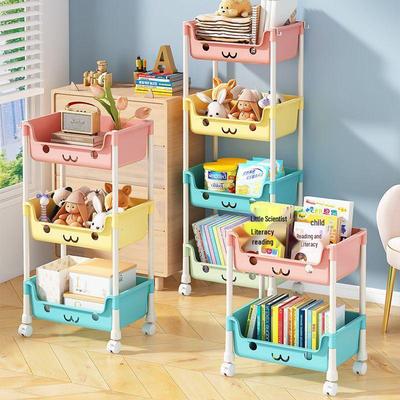 Compact Multi-layer Movable Storage Rack for Snacks & Toys