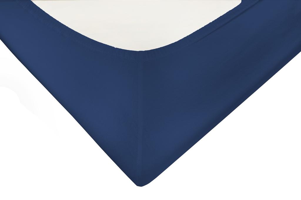 Satin Fitted Sheet 120x200x25, Navy Blue_47, Matex