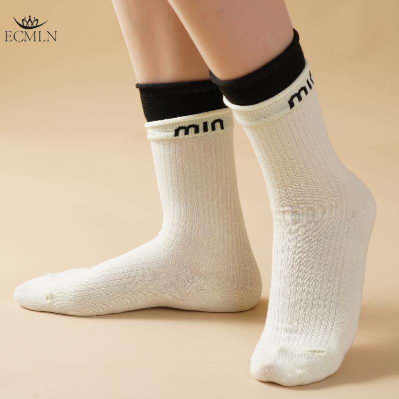 Angora Red Trendy Letter Women's Socks Mid-Tube Trendy Color Matching Socks