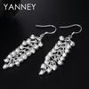 Fashion 925 Sterling Silver 55MM Frosted Grape String Earrings For Women Wedding Jewelry Gifts Party Beads Earrings Wholesale