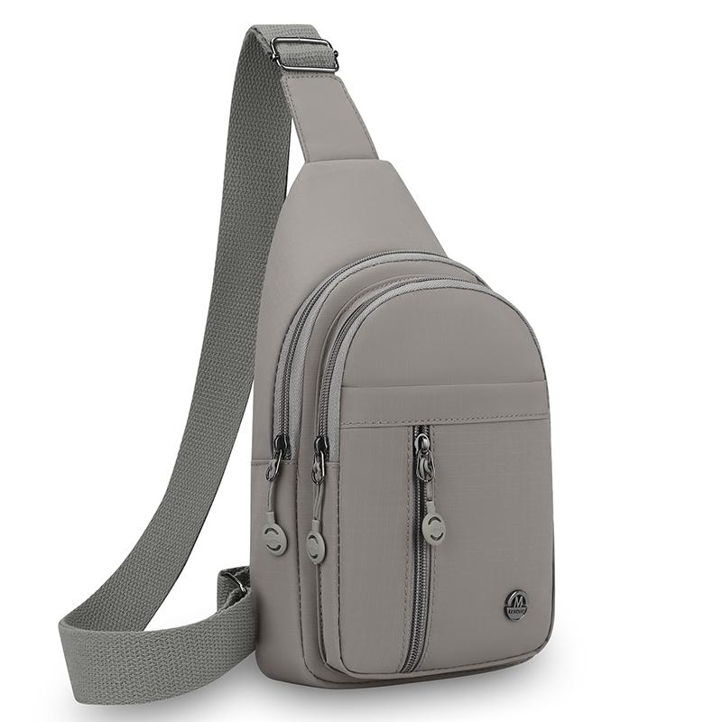 Damen-Brusttasche mit mehreren Reißverschlusstaschen und verstellbarem Riemen