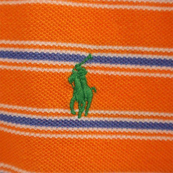 unused Polo by Ralph Lauren border Short sleeve Polo shirt Fawn Kid's Used