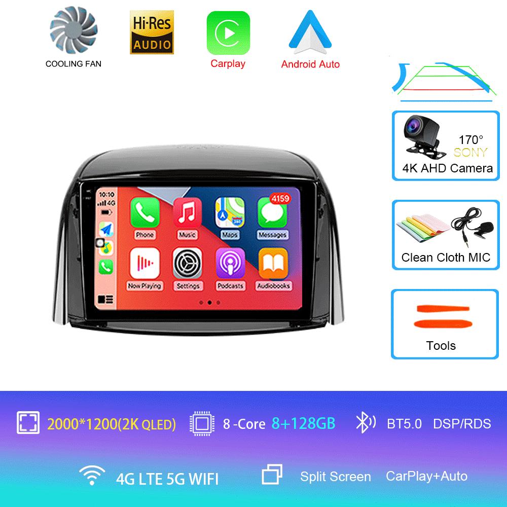 Car Radio Android 14 Carplay For Renault Koleos 2008 - 2016 Navigation Multimedia Player Stereo WiFi+4G Video Auto DVD 360Camera