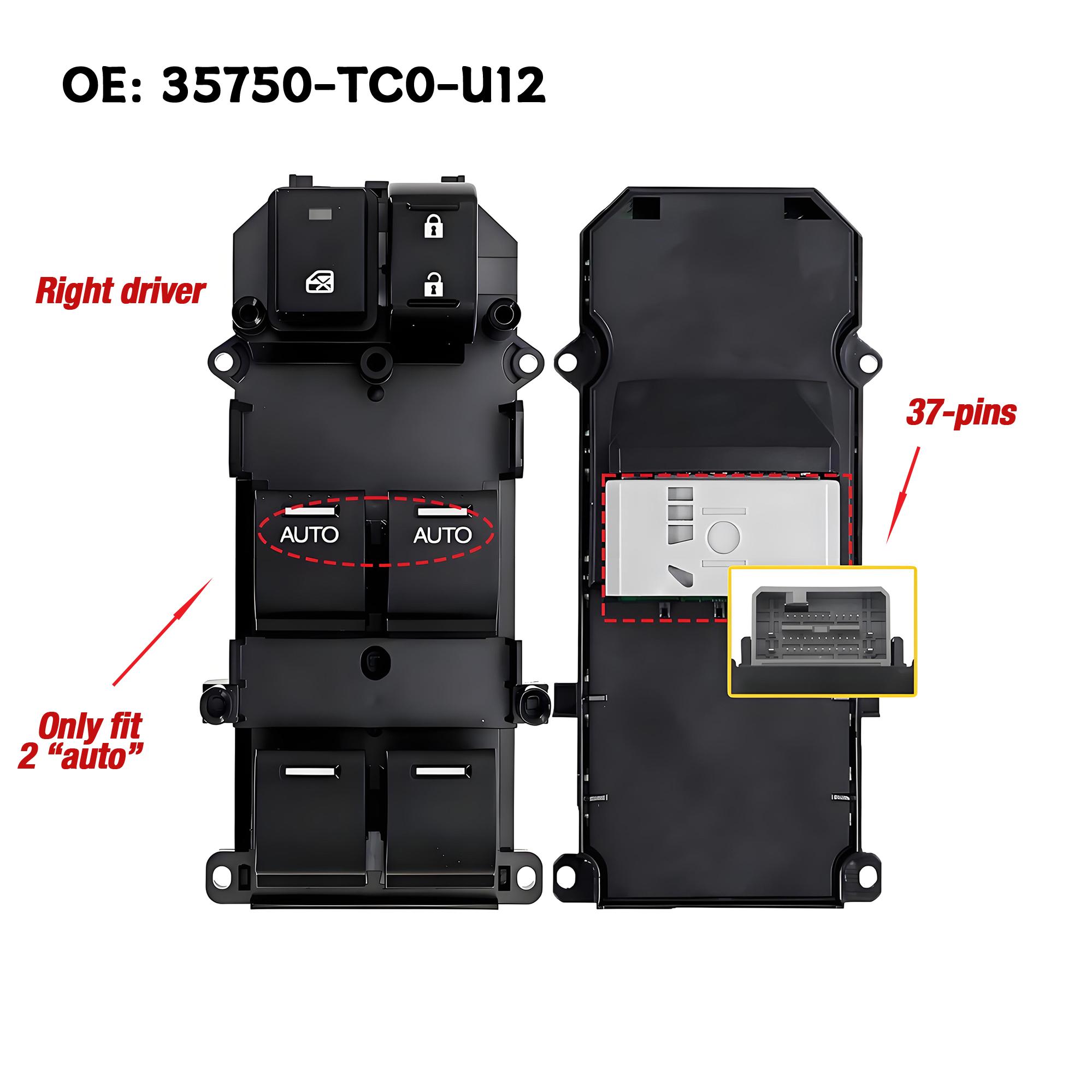 

RHD 35750TC0U12 35750-TC0-U12 For Honda Accord 2009 2010 2011 2012 2013 2014,Electric Power Master Lifter Window Control Switch 35750TC0U12