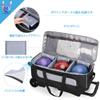 GOBUROS Bowling Bag with Wheels Bowling Bag for 3 Carry Bowling Bag with Shoe Storage Bowling Cart Bag