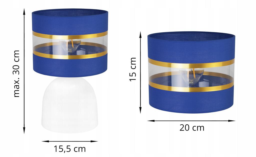 Night Table Lamp, Elegant Gold Lampshade, 20 Cm
