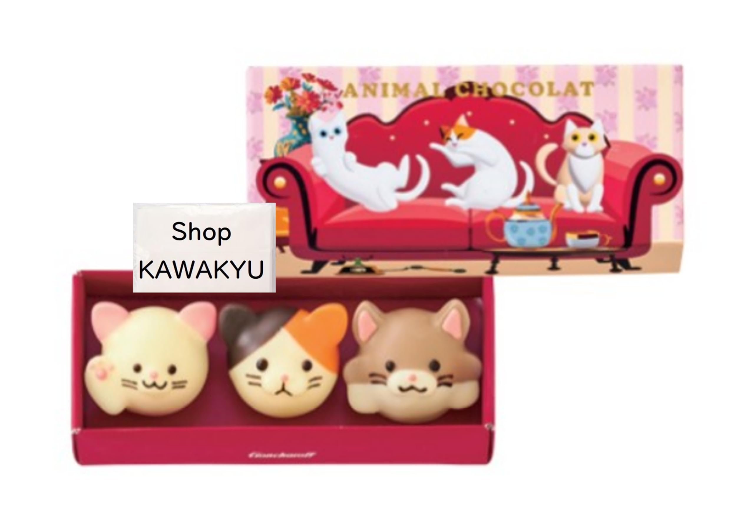 

Animal Chocolat Cats Goncharov 1 коробка Валентина Белый день Animal Chocolate Gift Chocolate Sweets bag (3 куска) [Включено специальное] (2025)
