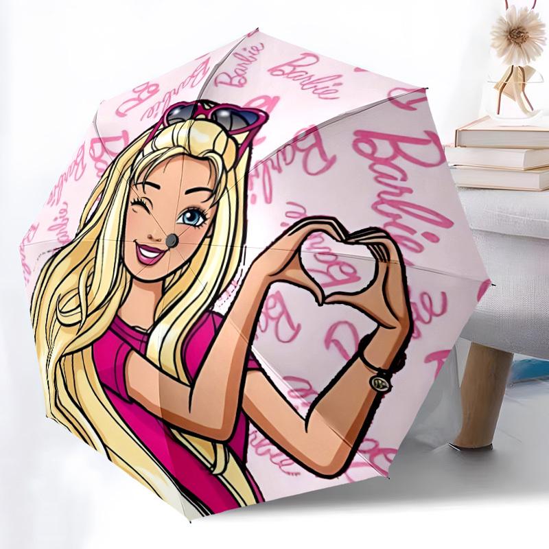 

1pc Barbie Automatic Umbrella - Sturdy Iron Frame, Portable Folding Design, Suitable For Everyone In All Seasons yy251020206