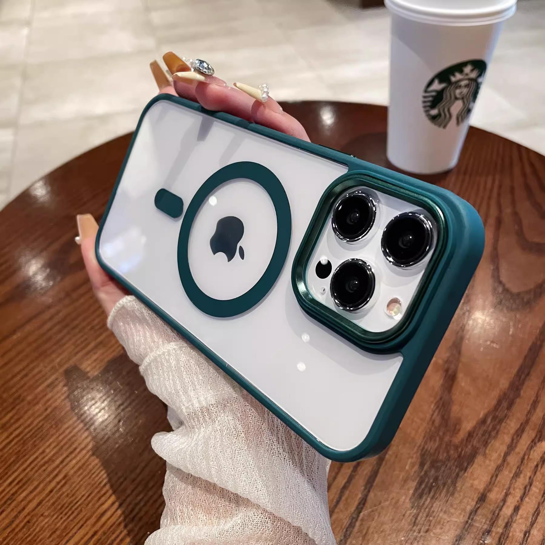 

Чехол iPhone 15 ProMax Gold Shield Clear Skin из магнитного акрила для Apple 14, 11 iPhone 16 Pro