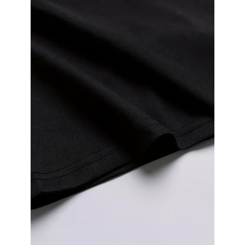 European Sizes Men's Casual Trendy Alphabets Graphic Print Comfortable Crew Neck Short Sleeve T-shirts, Summer Top Tees