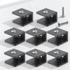 8Pcs Industrial Style Glass Shelf Clamps Robust Wall Mounted Bracket Set for Glass Shelves Bathroom Kitchen