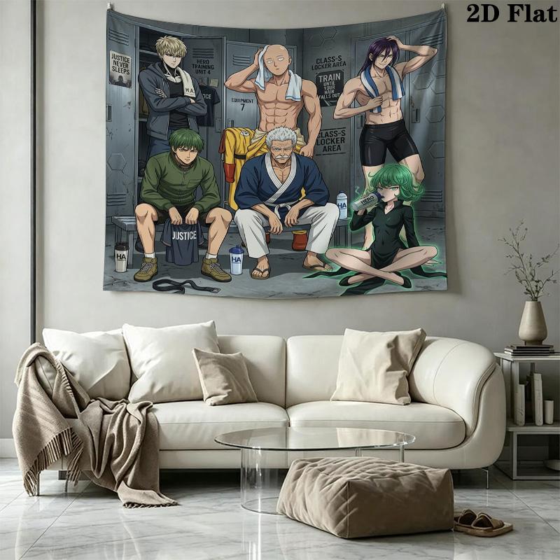 Onepunch Man Wandteppich Ästhetisches Wandbehang Gedruckter Stoffdecke Dekorative Wandteppiche Für Schlafzimmer Wohnzimmer Heimdekoration