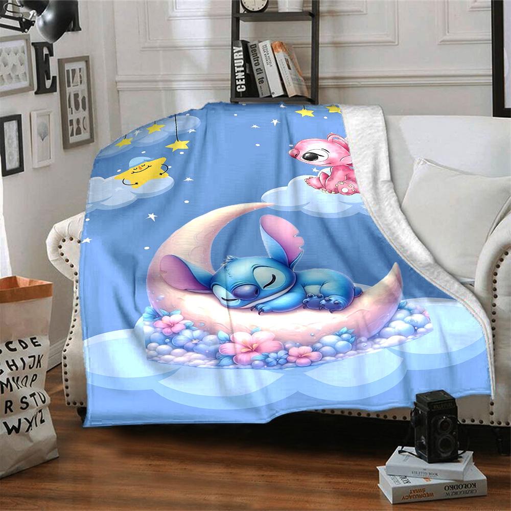 1pc Stitch Elephant blanket Lightweight Flannel Throw for Sofa Bed Travel Camping Livingroom Office Couch Chair