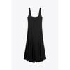 Zaprha 2025 New Arrival Black Dress Wide Shoulder Strap Square Collar Midi Skirt Dress Waist Slim Looking 4088046