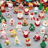 10Pcs Mini Christmas Blind Bag Toy Resin Santa Claus Snowman Xmas Tree Blind Box Cute Christmas Party DIY Gift Set for Kids