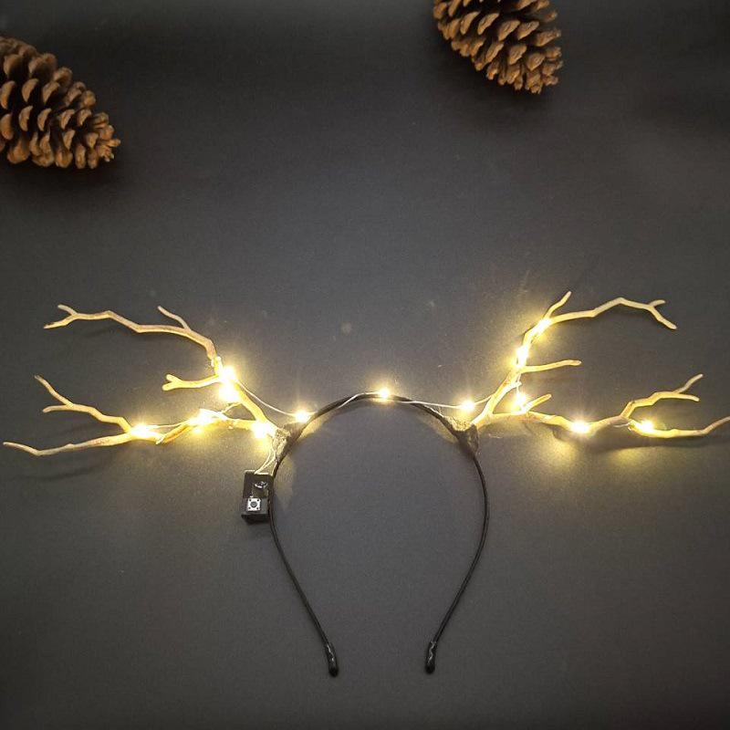 Luminous Reindeer Antler Headband for Halloween & Christmas Party