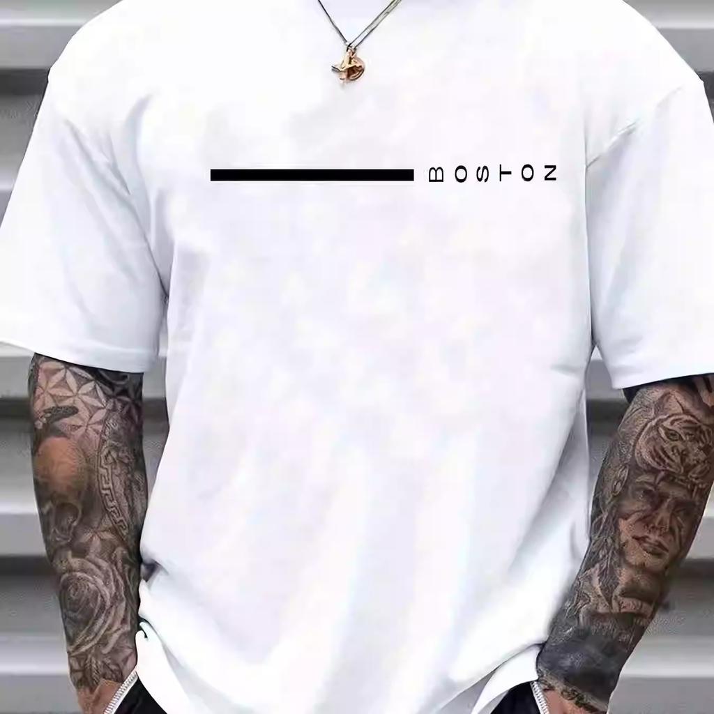 26. New Popular Casual and Comfortable Short-sleeve T-shirt, 3D Printing Technology, Suitable for Layering and Outerwear, Loose Striped Short-sleeve 