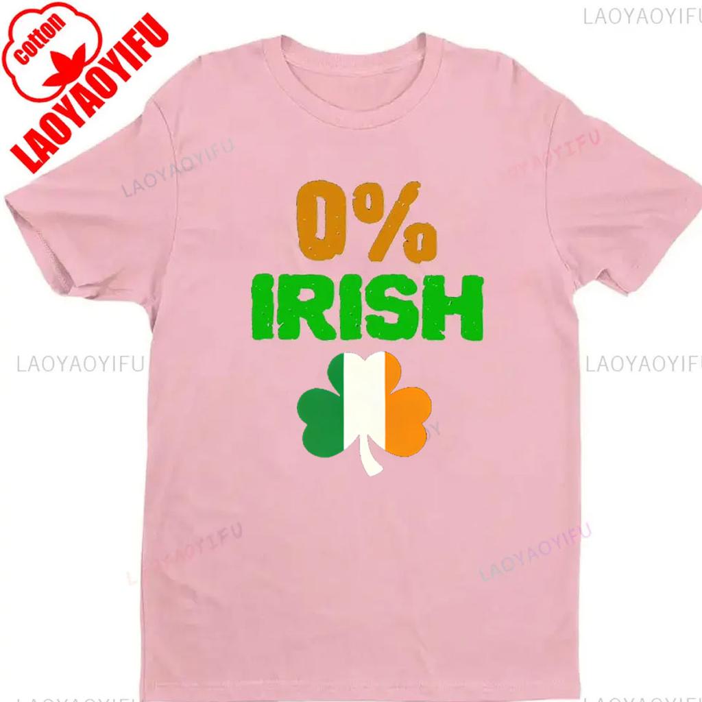 0 Irish Shirt Funny St Patricks Day TShirt Gift for Saint Pattys Day Party Pub Crawl Irish Flag Tee Drinking Shirts COTTON