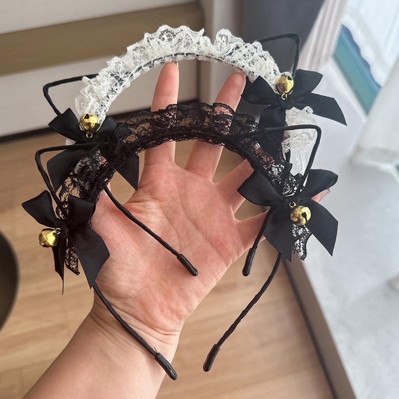 Ženy Kočičí Uši Hlava Plyšová Ozdoba Módní Krajka Dámská Čelenka Cosplay Pokrývka hlavy Čelenka Dívka Narozeninová Párty Vlasové Doplňky