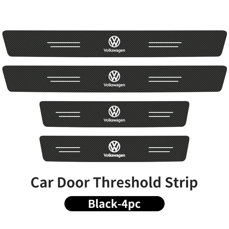 VW Leather Car Door Plate Threshold Protector Strip Sticker For Volkswagen VW Scirocco Jetta Beetle Golf Passat Polo Tiguan Sharan EO1