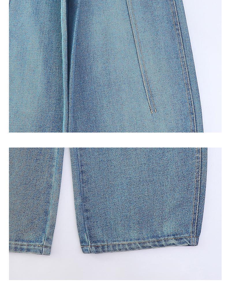 Girls' High-Waisted Wide-Leg Elastic Jeans for Kids - Slimming and Trendy Banana Pants