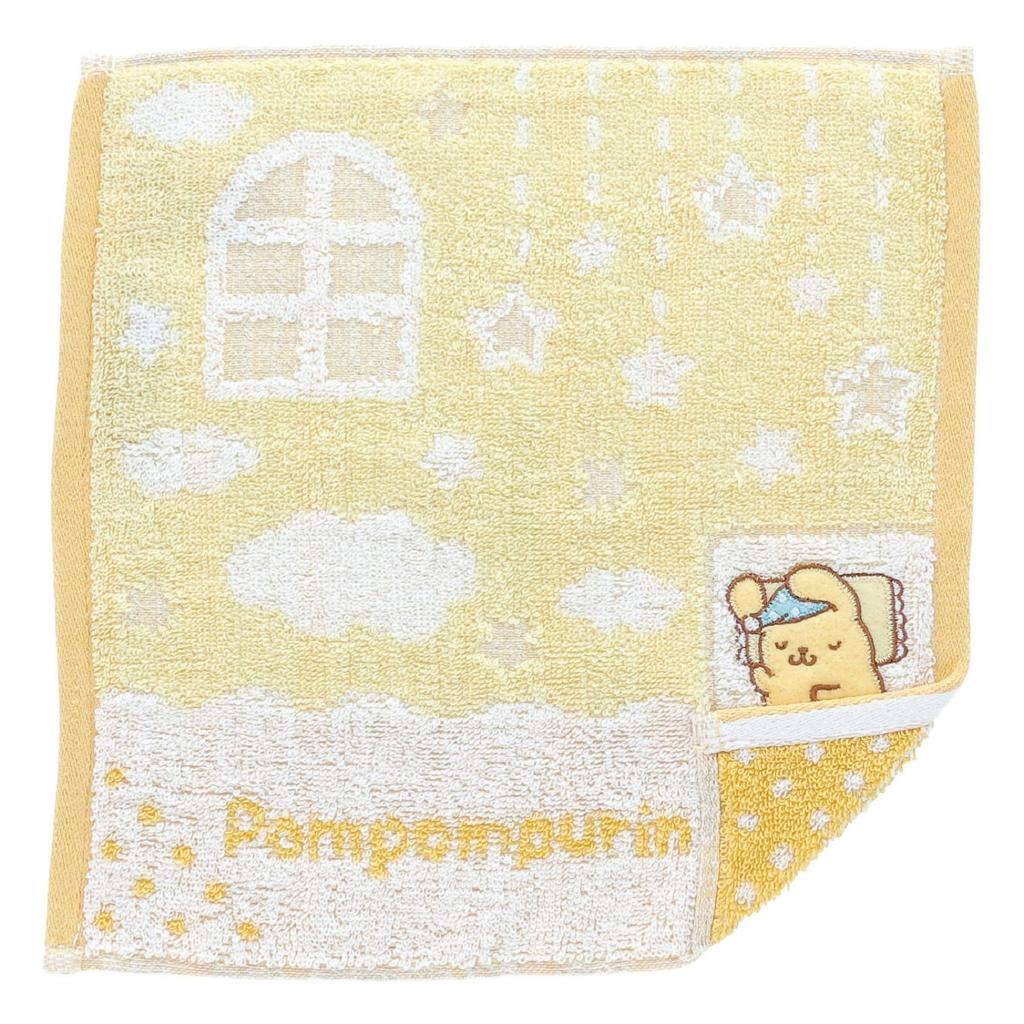 Marushin Mini Towel Sanrio Pompompurin Design Cotton Antibacterial and Deodorizing Treatment Hand Gift Birthday Present 3725010300 - "Futon Purin" -